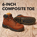 Image of brown 6-Inch Composite Toe boot