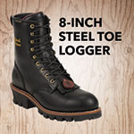 Image of black logger boot