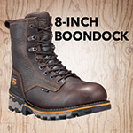 Image of dark brown 8-inch work boot