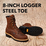 Image of brown 8 inch logger boot