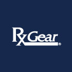Navy blue square with white Rx Gear logo