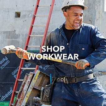 Image of a man weilding a sledgehammer and wearing a hard hat and coveralls. Text says 
