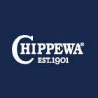 White Chippewa logo on navy blue background