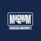 White Magnum logo on navy blue background