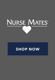 White Nurse Mates logo on gray background