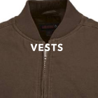 Close-cropped image of a brown work vest. White text overlay says 